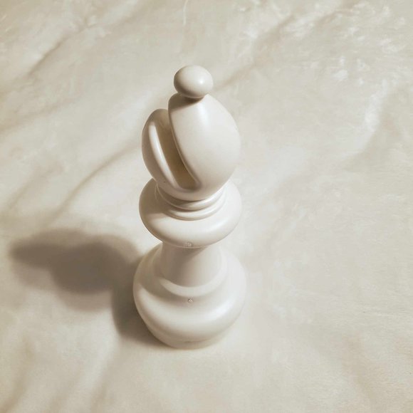 Large Decorative 11 Inch Tall White Bishop Piece Chess MegaChess Piece - Picture 3 of 4